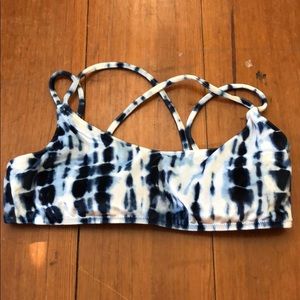 Velvet bikini top, tie dye patterned